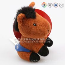 Juguete colorido del caballo de la felpa / juguete del caballo de la felpa 8 &quot;Sentado / juguete animal modificado para requisitos particulares rellenado suave del caballo colorido para los niños